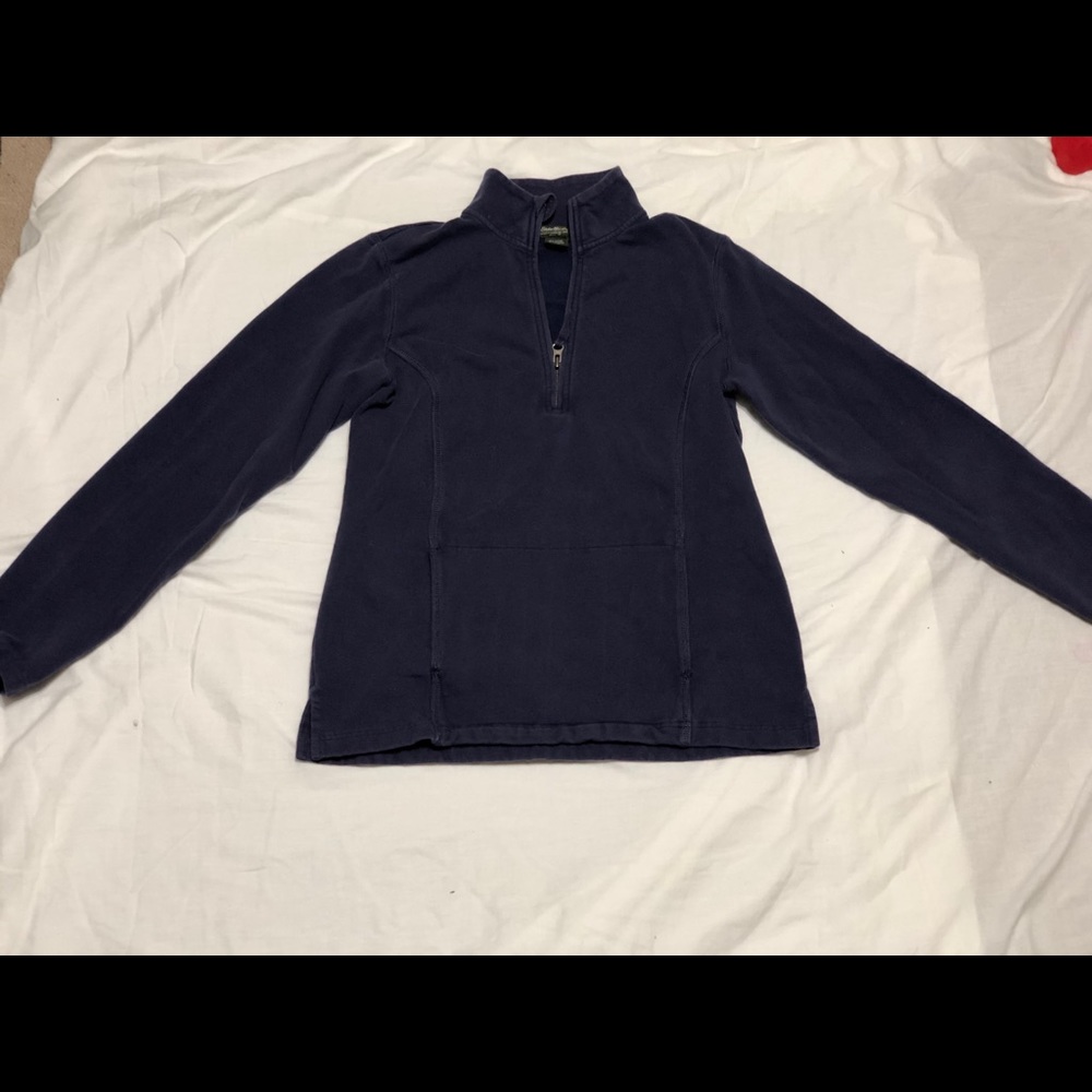 Women’s navy blue Eddie Bauer 1/4 zip sweater